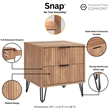 Manhattan Comfort DUMBO 2.0 Nightstand made from Engineered Wood - Golden Brown