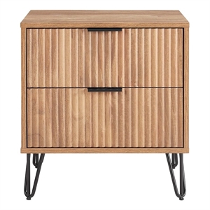 Manhattan Comfort DUMBO 2.0 Nightstand made from Engineered Wood - Golden Brown