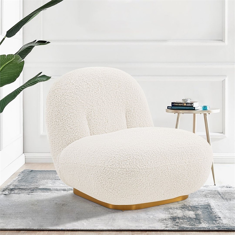 Manhattan Comfort Edina Solid Wood Frame Accent Chair in White