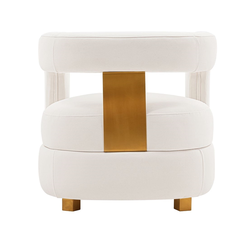 Manhattan Comfort Amirah Solid Wood Frame Accent Chair in White
