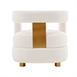 Manhattan Comfort Amirah Solid Wood Frame Accent Chair in White
