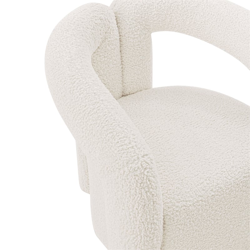 Manhattan Comfort Darian Solid Wood Frame Accent Chair in Cream