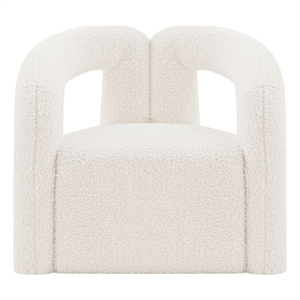 Manhattan Comfort Darian Solid Wood Frame Accent Chair in Cream