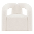 Manhattan Comfort Darian Solid Wood Frame Accent Chair in Cream