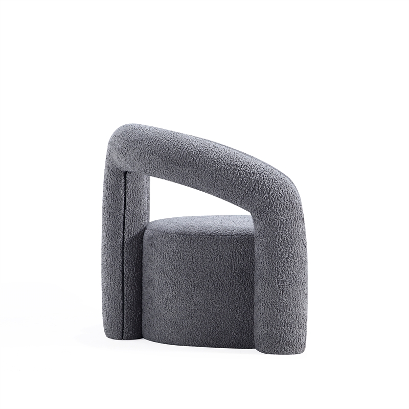Manhattan Comfort Darian Solid Wood Frame Accent Chair in Gray