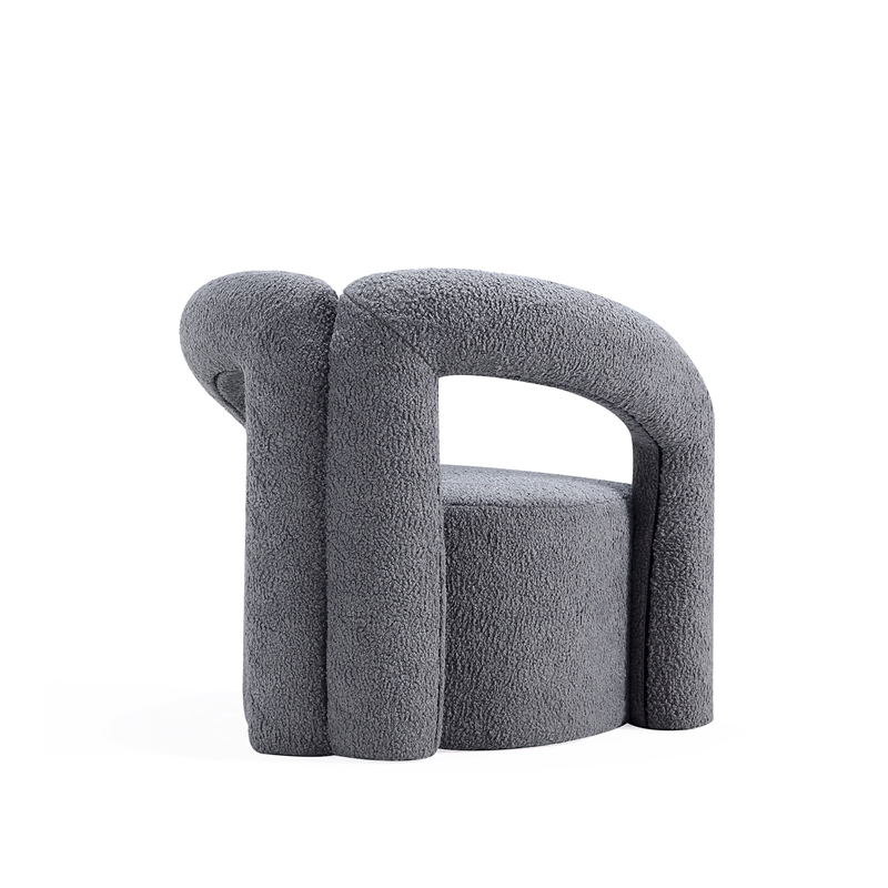 Manhattan Comfort Darian Solid Wood Frame Accent Chair in Gray