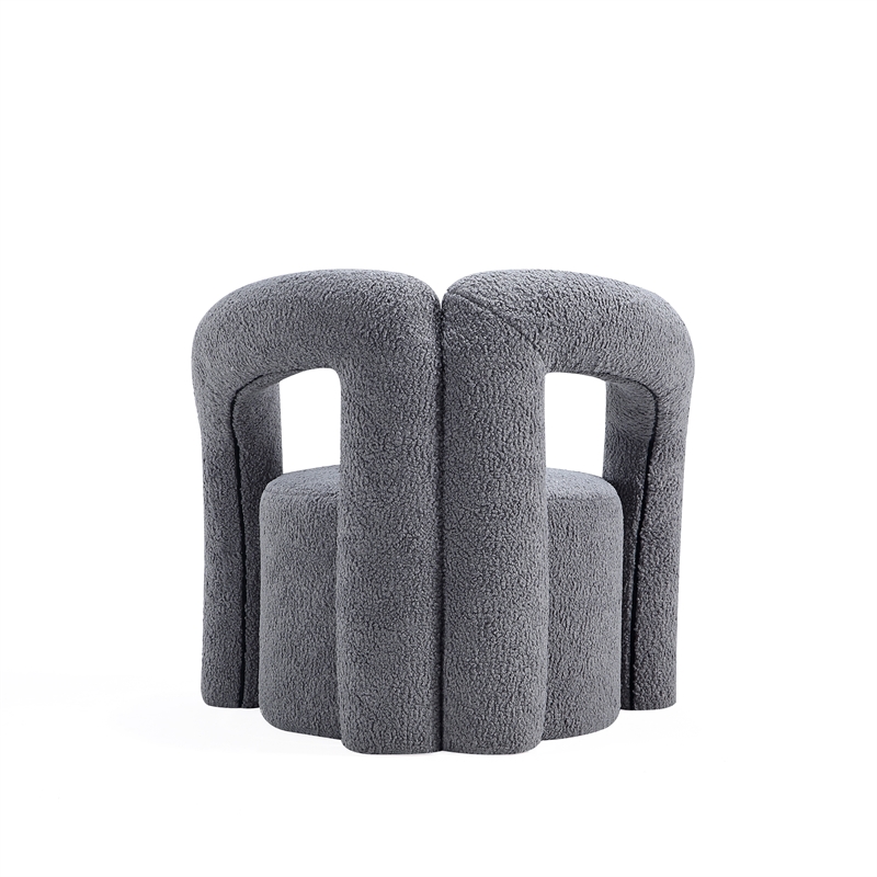Manhattan Comfort Darian Solid Wood Frame Accent Chair in Gray