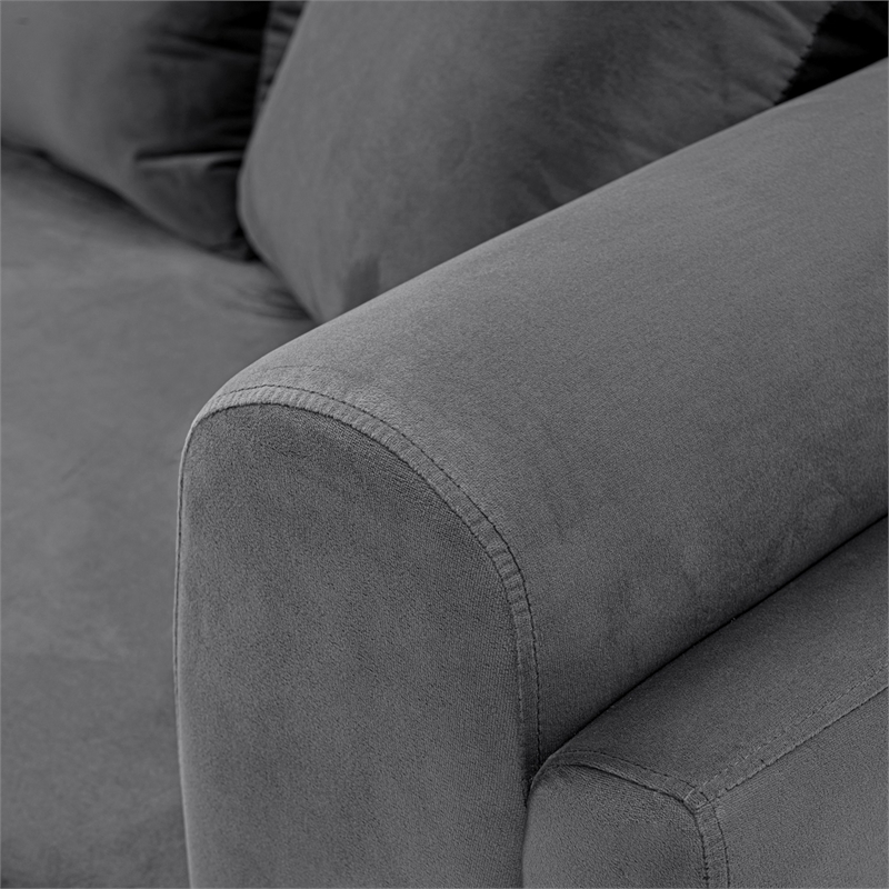 Manhattan Comfort Edmonda Sofa with Solid Wood Frame in Dark Gray