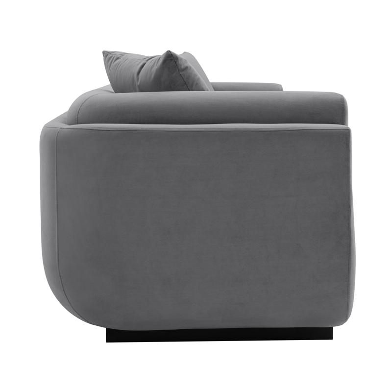 Manhattan Comfort Edmonda Sofa with Solid Wood Frame in Dark Gray