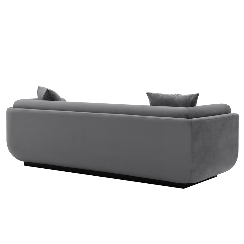 Manhattan Comfort Edmonda Sofa with Solid Wood Frame in Dark Gray