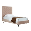 Manhattan Comfort Crosby Solid Wood Frame Twin-Size Bed in Cream