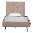Manhattan Comfort Crosby Solid Wood Frame Twin-Size Bed in Cream