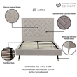 Manhattan Comfort Crosby Full-Size Bed with Solid Wood Frame in Beige