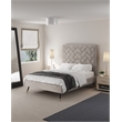 Manhattan Comfort Crosby Full-Size Bed with Solid Wood Frame in Beige