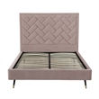 Manhattan Comfort Crosby Queen-Size Bed with Solid Wood Frame in Blush
