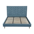 Manhattan Comfort Crosby King-Size Bed with Solid Wood Frame in Blue