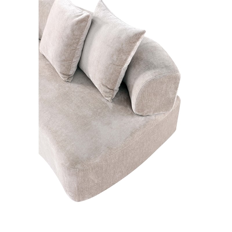 Manhattan Comfort Verandah XL Sofa with Solid Wood Frame in Beige