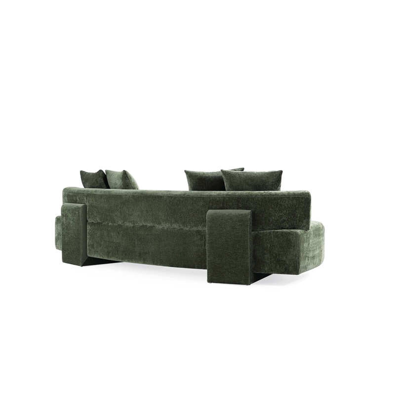 Manhattan Comfort Verandah XL Sofa with Solid Wood Frame in Olive Green