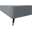 Manhattan Comfort Crosby King-Size Bed with Solid Wood Frame in Gray