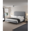 Manhattan Comfort Crosby King-Size Bed with Solid Wood Frame in Gray