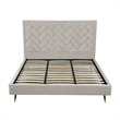 Manhattan Comfort Crosby King-Size Bed with Solid Wood Frame in Beige