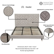 Manhattan Comfort Crosby King-Size Bed with Solid Wood Frame in Beige