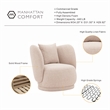 Manhattan Comfort Siri Accent Chair with Solid Wood Frame in Wheat