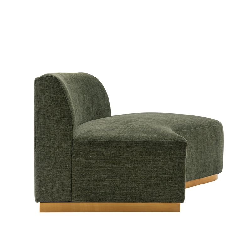 Manhattan Comfort Daria Sofa with Solid Wood Frame in Olive Green