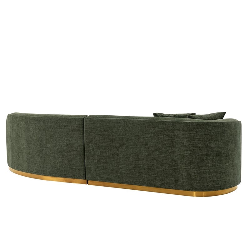 Manhattan Comfort Daria Sofa with Solid Wood Frame in Olive Green