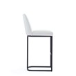 Manhattan Comfort Serena Upholstered Barstool with Steel Base in White