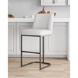 Manhattan Comfort Serena Upholstered Barstool with Steel Base in White