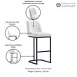 Manhattan Comfort Serena Upholstered Barstool with Steel Base in White
