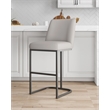 Manhattan Comfort Serena Upholstered Barstool with Steel Base in Light Gray