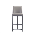Manhattan Comfort Serena Upholstered Barstool with Steel Base in Gray