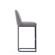 Manhattan Comfort Serena Upholstered Barstool with Steel Base in Gray
