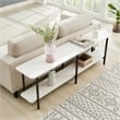 Manhattan Comfort Celine Side Table Console from Engineered Wood in White/Black