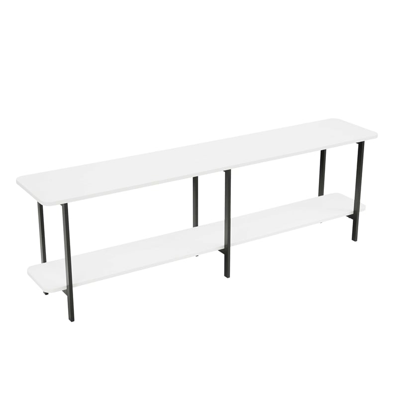 Manhattan Comfort Celine Side Table Console from Engineered Wood in White/Black