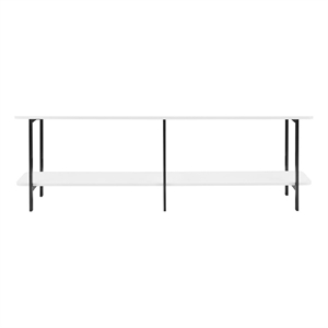 Manhattan Comfort Celine Side Table Console from Engineered Wood in White/Black