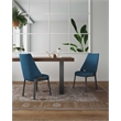 Manhattan Comfort Kara Dining Side Chair from Solid Wood in Blue- Set of 2