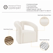 Manhattan Comfort Darian Boucle Accent Chair from Solid Wood in Cream (Set of 2)