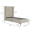 Manhattan Comfort Promenade Twin-Size Bed from Solid Wood in Rustic Taupe
