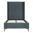 Manhattan Comfort Promenade Twin-Size Bed from Solid Wood in Gray