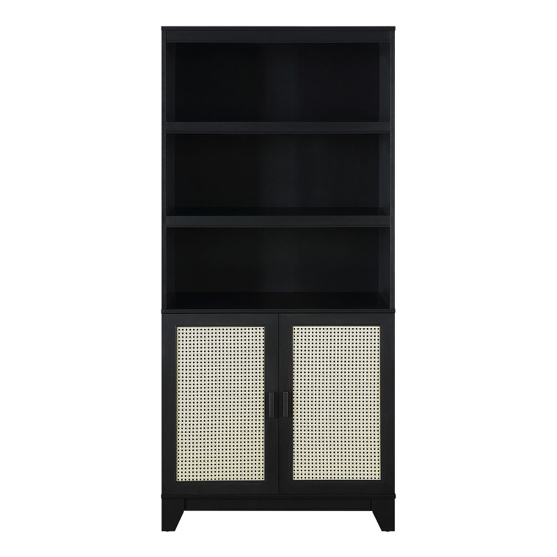 Manhattan Comfort Sheridan Bookcase Cabinet from Engineered Wood in Black