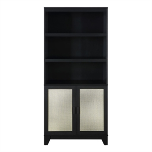 Manhattan Comfort Sheridan Bookcase Cabinet from Engineered Wood in Black