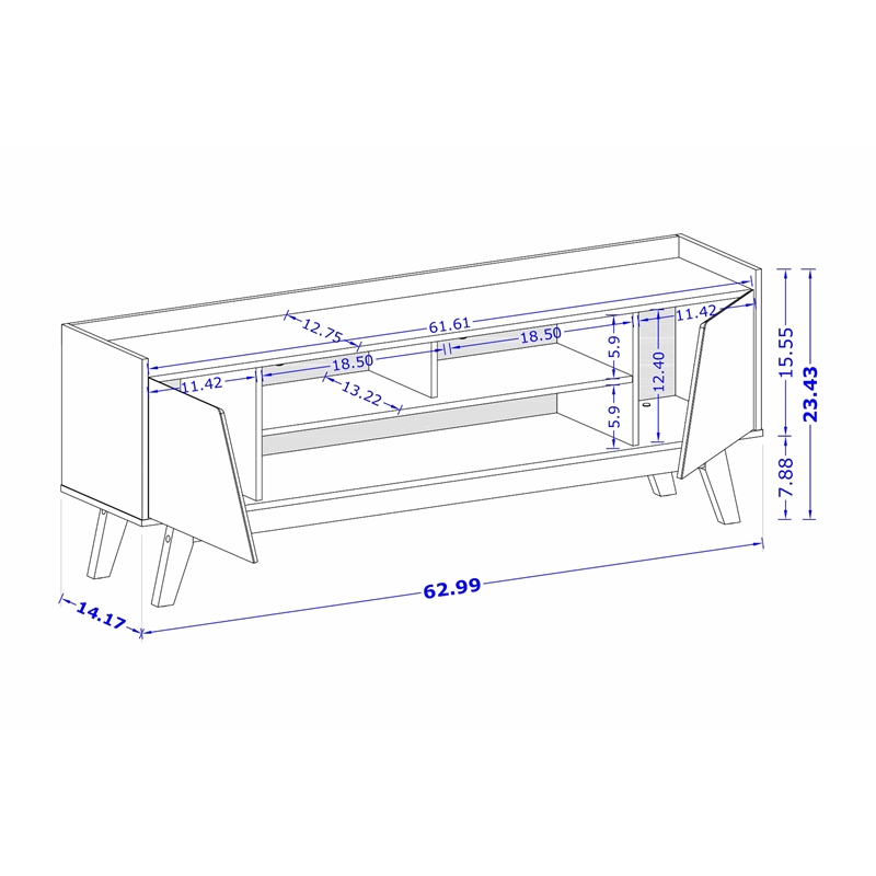 Manhattan Comfort Marcus 62.99 TV Stand from Engineered Wood in Rustic Brown