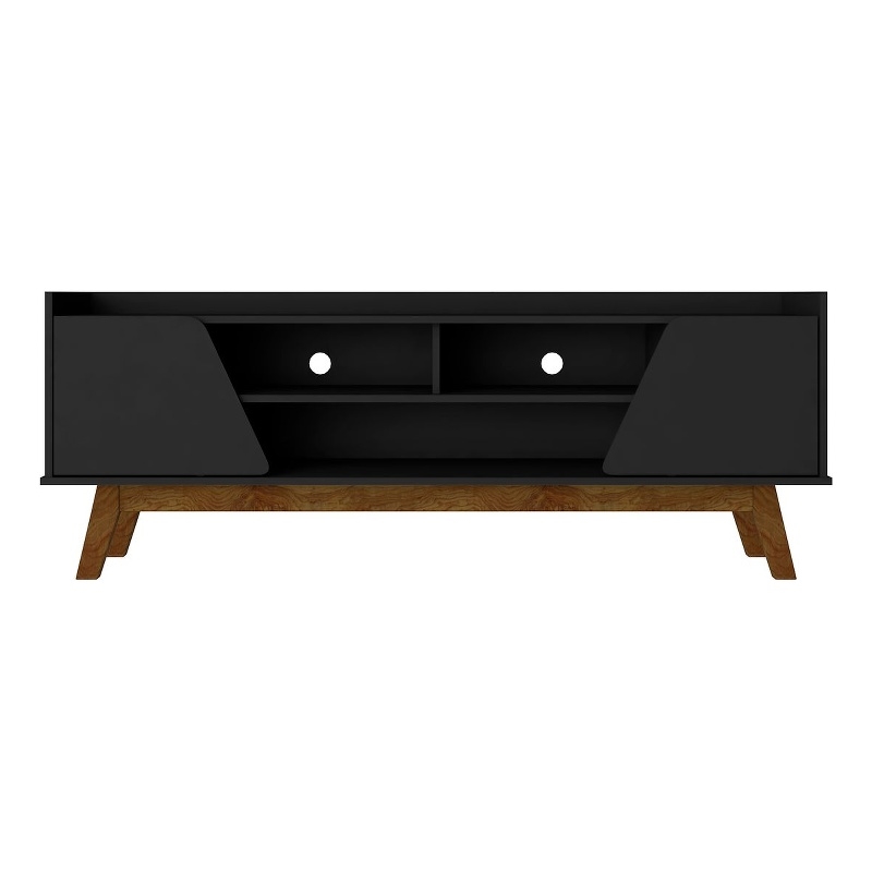 Manhattan Comfort Marcus 62.99 TV Stand from Engineered Wood in Matte Black