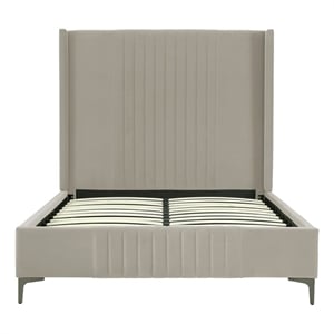 Manhattan Comfort Promenade Full-Size Bed made from Solid Wood in Rustic Taupe