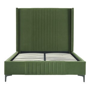Manhattan Comfort Promenade Full-Size Bed made from Solid Wood in Moss Green