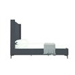 Manhattan Comfort Promenade Queen-Size Bed made from Solid Wood in Gray