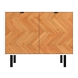 Manhattan Comfort Liam Accent Cabinet from Engineered Wood in White and Wood